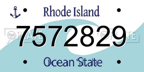 7572829 Rhode Island License Plate