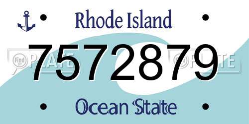 7572879 Rhode Island License Plate