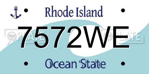 7572WE Rhode Island License Plate