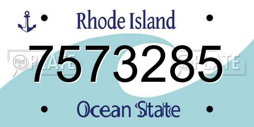 7573285 Rhode Island License Plate