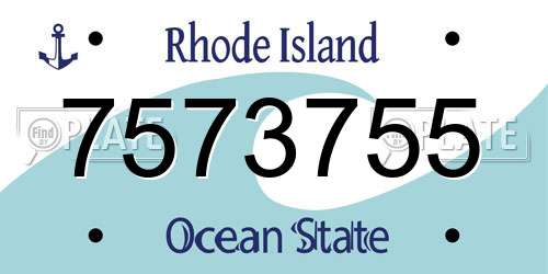 7573755 Rhode Island License Plate