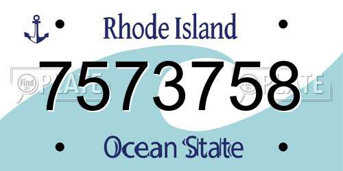 7573758 Rhode Island License Plate