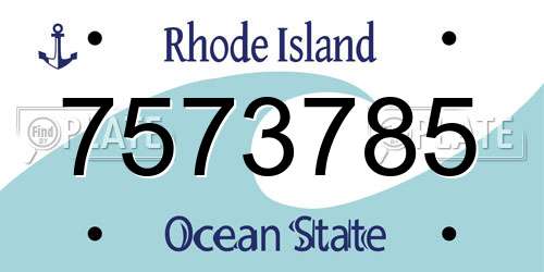 7573785 Rhode Island License Plate