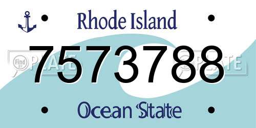 7573788 Rhode Island License Plate
