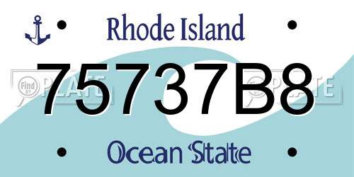 75737B8 Rhode Island License Plate