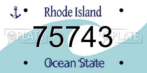 75743 Rhode Island License Plate
