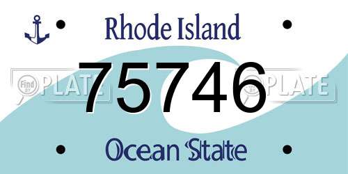 75746 Rhode Island License Plate