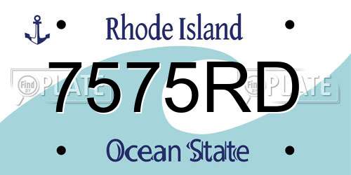 7575RD Rhode Island License Plate