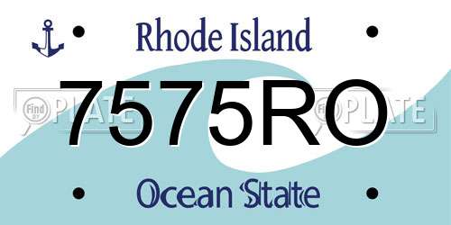 7575RO Rhode Island License Plate