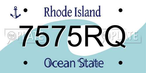 7575RQ Rhode Island License Plate
