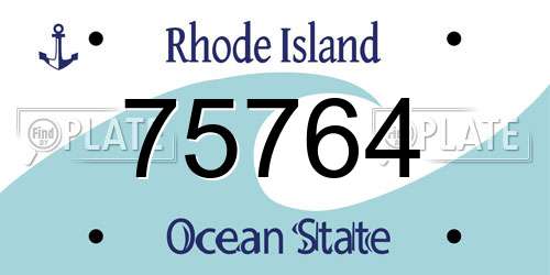 75764 Rhode Island License Plate