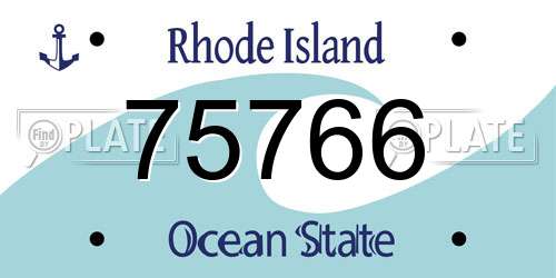 75766 Rhode Island License Plate