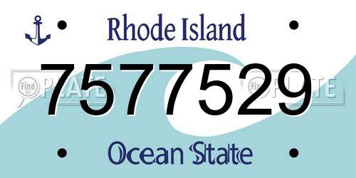 7577529 Rhode Island License Plate
