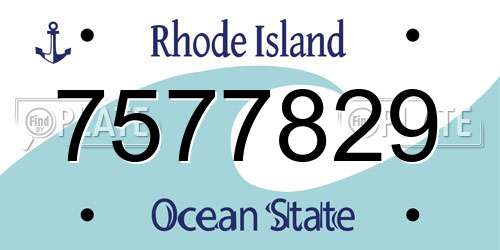 7577829 Rhode Island License Plate
