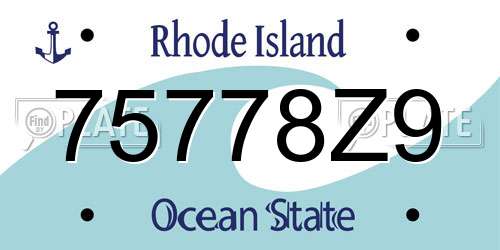 75778Z9 Rhode Island License Plate