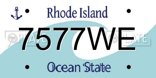 7577WE Rhode Island License Plate