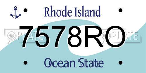 7578RO Rhode Island License Plate