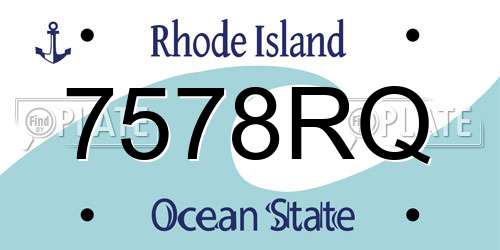 7578RQ Rhode Island License Plate