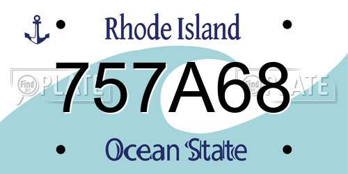 757A68 Rhode Island License Plate
