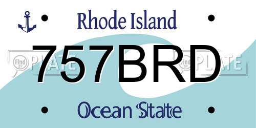 757BRD Rhode Island License Plate