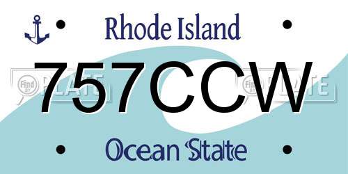757CCW Rhode Island License Plate