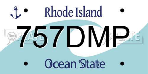 757DMP Rhode Island License Plate