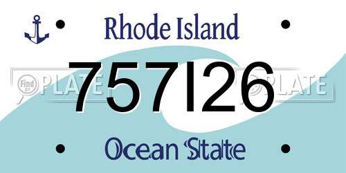 757I26 Rhode Island License Plate