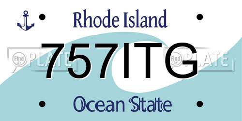 757ITG Rhode Island License Plate