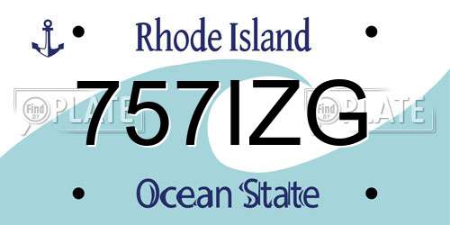 757IZG Rhode Island License Plate