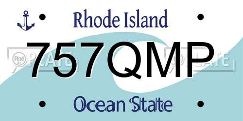 757QMP Rhode Island License Plate