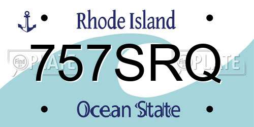 757SRQ Rhode Island License Plate