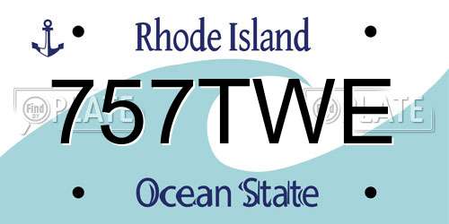 757TWE Rhode Island License Plate