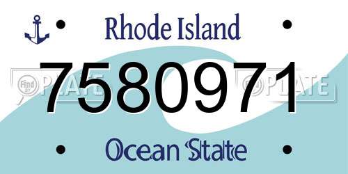 7580971 Rhode Island License Plate