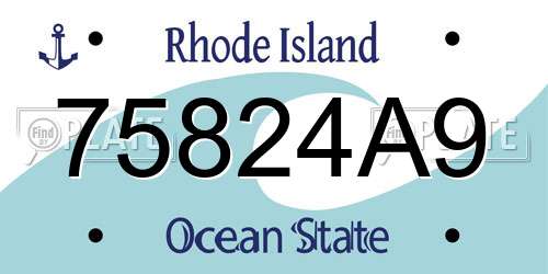 75824A9 Rhode Island License Plate