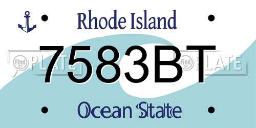 7583BT Rhode Island License Plate