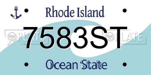 7583ST Rhode Island License Plate