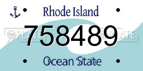 758489 Rhode Island License Plate