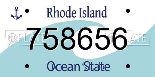 758656 Rhode Island License Plate