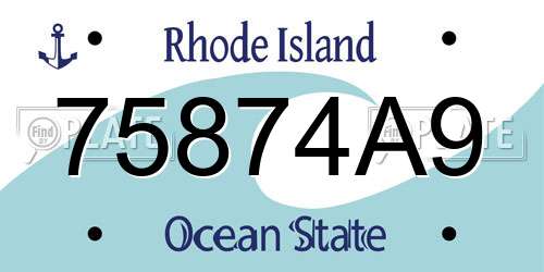 75874A9 Rhode Island License Plate