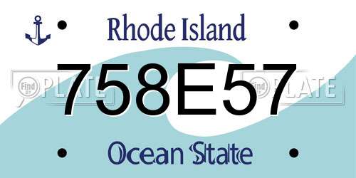 758E57 Rhode Island License Plate