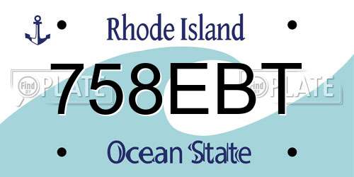 758EBT Rhode Island License Plate