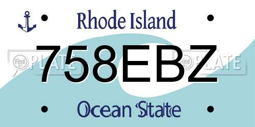 758EBZ Rhode Island License Plate