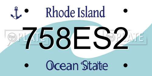 758ES2 Rhode Island License Plate