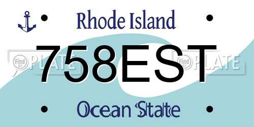758EST Rhode Island License Plate