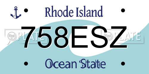 758ESZ Rhode Island License Plate