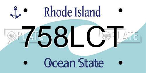 758LCT Rhode Island License Plate
