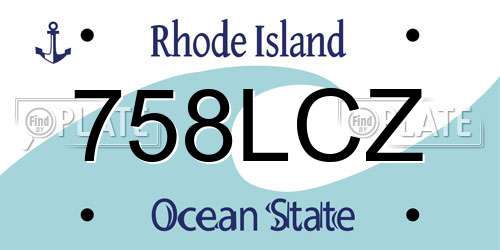758LCZ Rhode Island License Plate