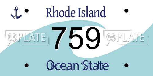 759 Rhode Island License Plate