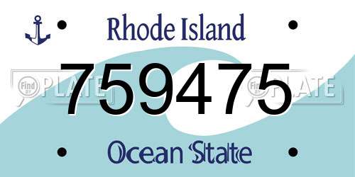759475 Rhode Island License Plate
