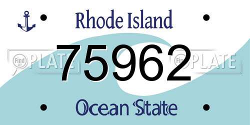 75962 Rhode Island License Plate